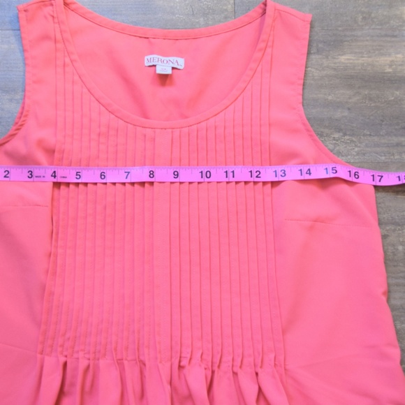 Merona Womens Pintuck Swing Dress in Coral Spice - Picture 4 of 6